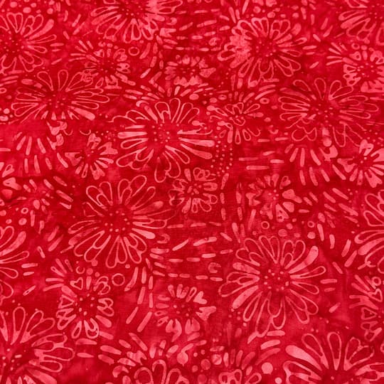 Feldman Premium Indonesian Batik Red Tie Dye Daisy Fabric